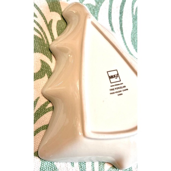 Mikasa Holiday Elegance Porcelain Holiday Tree-Shaped Christmas Candy Dish - Picture 3 of 7